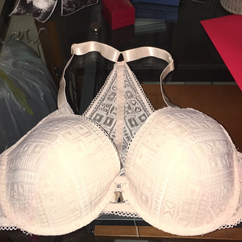 Lace back bra